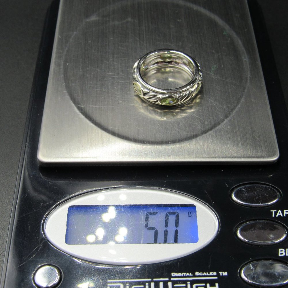 Size 5.25 Sterling Green Cubic Zirconia Ring - Picture 7 of 7